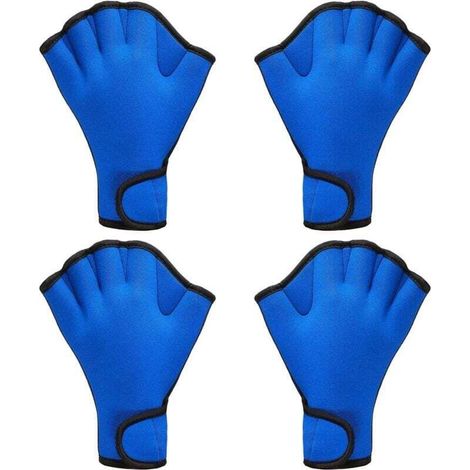 2 paires de gants de natation Aqua Fit Gants d'entraînement de natation Gants en néoprène Webbed Fitness Gants d'entraînement de résistance à l'eau pour la natation et la plongée avec dragonne (1/4)