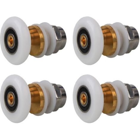 20 mm shower door rollers, 4-piece brass sliding door roller set for replacing glass sliding door tracks (20 mm)--DTEKGAZ