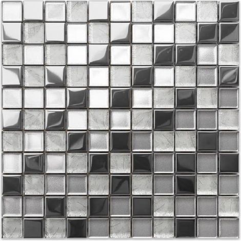 Ilcom mosaico in vetro su rete per bagno e cucina 30cm x 30cm - Crushed moon (1/3)