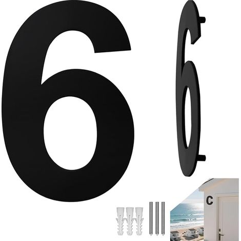 house number stainless steel anthracite black house numbers house number 152mm/6in house number solid stainless weather resistant corrosion resistant number plate (1/5)