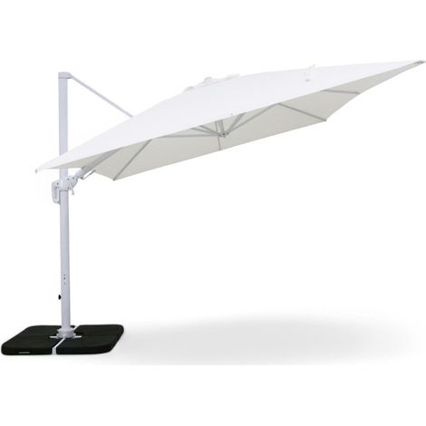 Ombrellone rettangolare 3x4 metri bianco in alluminio con telo poliestere 350gr (1/5)