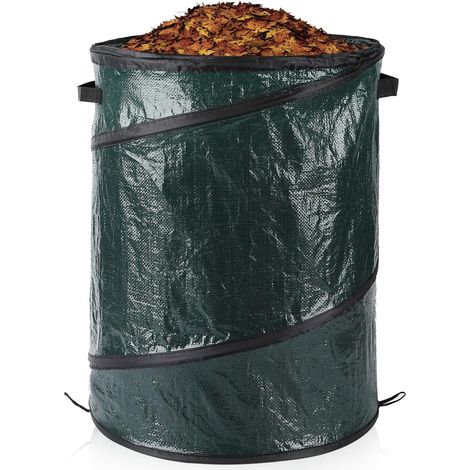 Grand sac à déchets de jardin pliable et robuste avec poignées pour déchets, jouets, etc. Sac de rangement pour le jardinage (130 L – 48 x 72 cm) (1/5)