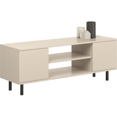 Mobile porta TV Focus in cashmere con gambe nere (1/5)