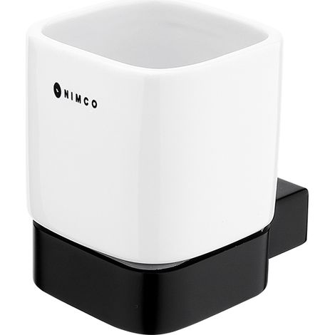 Nimco Kibo Black Porte-brosse à dents, gobelet en céramique Ki-14058K-90 (1/5)