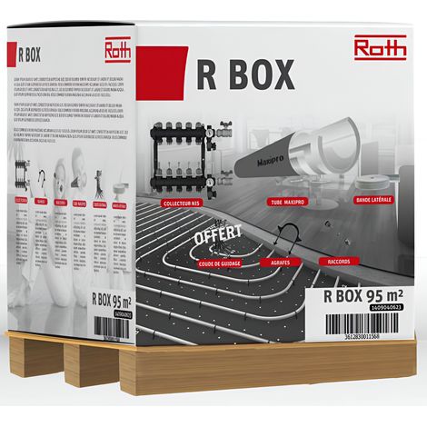 Roth – Kit plancher chauffant hydraulique RBOX – Composants pour 95 m2 – Collecteur NIS et tube Maxipro 16 x 1,5mm inclus