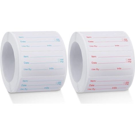 CCYKXA Rolls 500 Pieces Soluble Food Labels Canned Food Labels Removable Food Stickers for Home or Restaurant Canned Food, Rotating, Red and Blue (1/5)