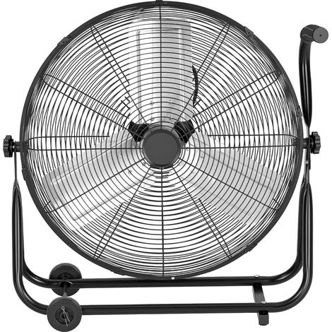 Mophorn Bodenventilator Ø609,6 mm, 360° neigbarer Standventilator mit 3 Geschwindigkeitsstufen, tragbarer Trommelventilator mit Griff, Rollen und 1,6 m Kabel, ideal für Garage und Lager