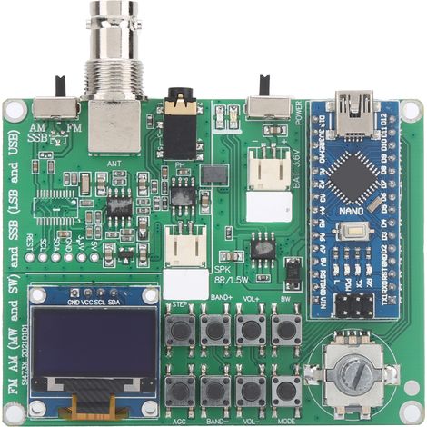 Récepteur SI4732 FM AM SSB portable, syntoniseur numérique multifonction, appareil audio de poche avec écran LCD, pour écoute radio et ondes courtes. (1/5)