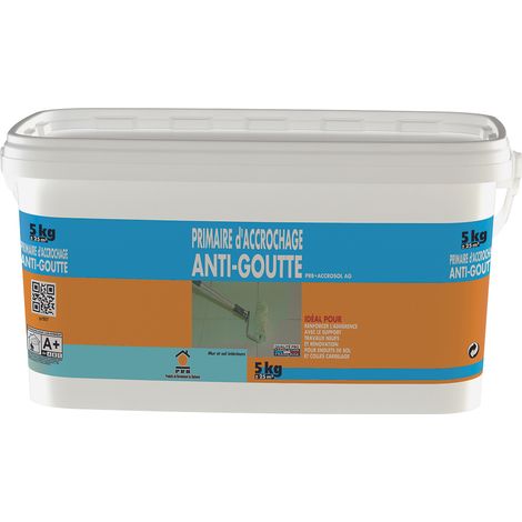 Primaire d’Accrochage Anti-Gouttes 5kg - Sous-Couche Préparatrice pour Supports Lisses - Adhérence Renforcée - Usage Intérieur et Extérieur