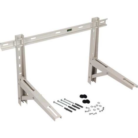Climaconcept – Support mural réglable 650x600x900mm 250 kg – Traitement anti-corrosion – Installation rapide avec niveau intégré – Supports anti-vibrations