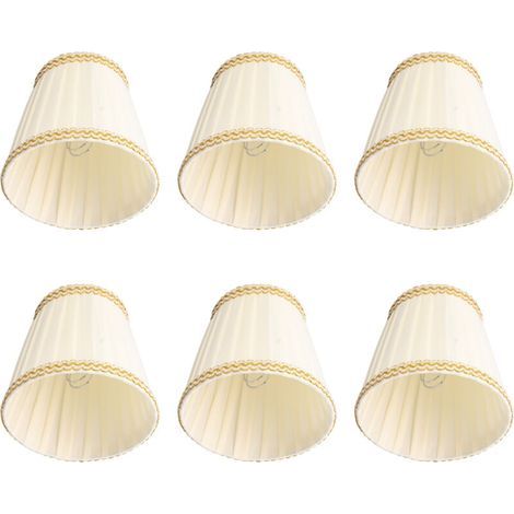 Abats-Jour de Lampe en Tissu,Petits Abats-Jour de Lampe, Clips Monture de Bougie pour Lustre en Cristal, abat-jours E14 pour table de chevet, Bougeoir Lampe de Chevet,6PCS Abat-jour (1/4)
