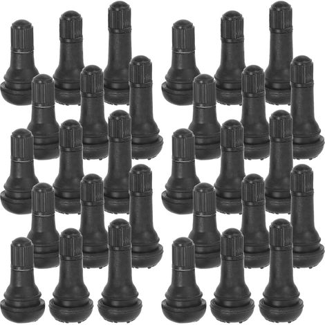 Valve de Pneu Voiture sans Tube 30 Pièces Caoutchouc Cuivre Noir (1/5)