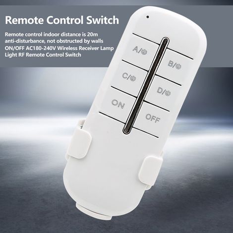 Drahtloser RF-Ein/Aus-Schalter 180-240V für Lampen, Fernbedienung (4 Kanäle, max. 4000W)