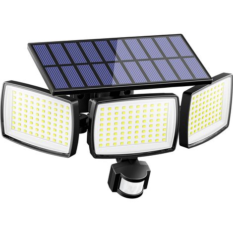 Lampes solaires d'extérieur 1500 lm LED avec détecteur de mouvement Noir (1/5)