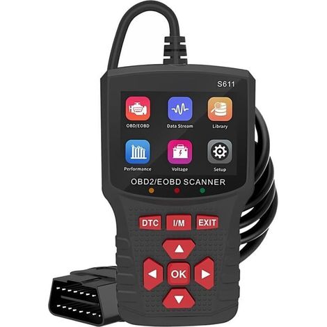 Strumento di diagnostica automobilistica con scanner OBD2, lettore di codici di controllo del veicolo con funzione di verifica della prontezza I/M e altro ancora, scanner diagnostico OBDII/EOBD per - (1/4)