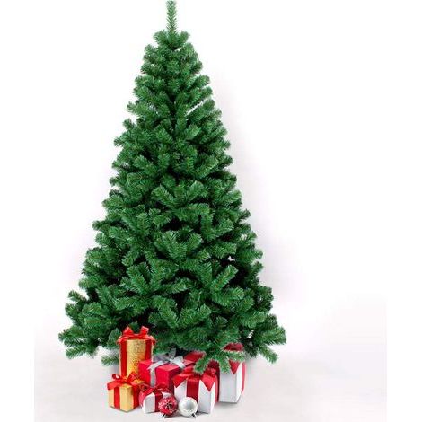 Sapin de Noël artificiel 210 cm – Branches en PVC hypoallergénique – Base en métal renforcé pour stabilité – Design traditionnel (1/3)
