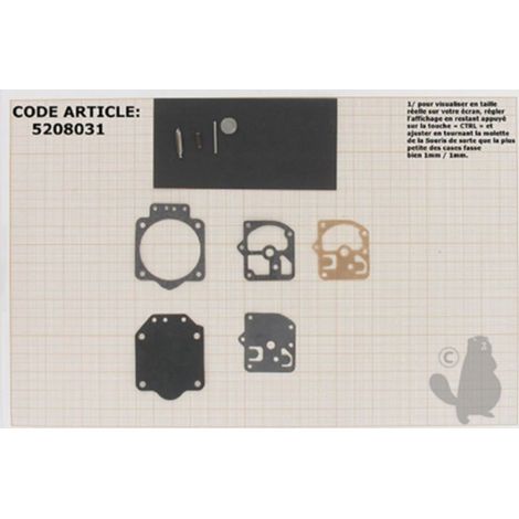 Kit réparation membranes joints carburateur ZAMA RB-18 - RB18