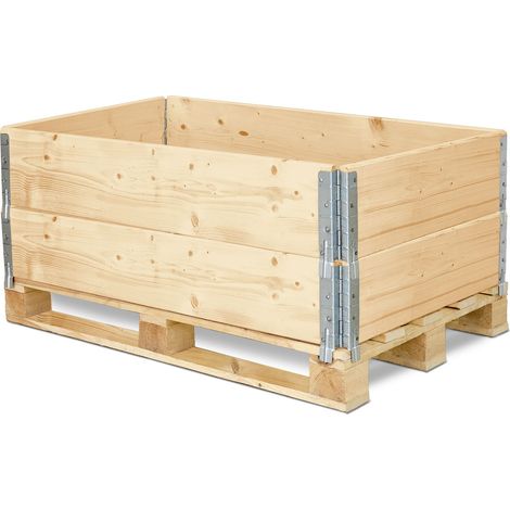 Garronda cadre en bois pour palette boîte de rangement en bois cadre en bois (sans palette) Naturel 2 Pièce 120x80x20 cm GD-0096