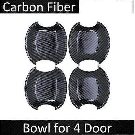 Poignée de porte autocollante en fibre de carbone noire pour Toyota Corolla E140 E150 (2007-2013) - Accessoires auto - 4 portes (1/5)
