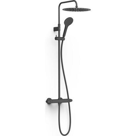 Ensemble de robinet thermostatique mural à 2 voies pour douche Noir mat - TRES 19038705NM (1/2)