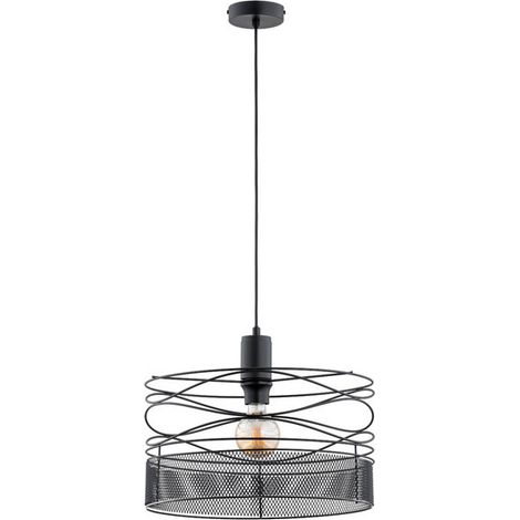 Lampada a sospensione industriale DIUK Alfa Ã39,5 nera E27