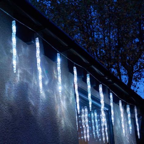 Set of 10 Light up Christmas Smart Icicle Lights with 50 Cool White & Multi-Coloured LEDs (1/5)