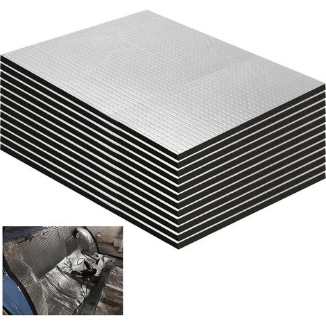 12 Pièces Tapis D'Isolation Acoustique 250 x 180 x 5 mm Tapis de Voiture Isolant Autocollant Tapis Insonorisant pour Voiture Tapis D'isolation Phonique pour Isolation Phonique Étanche Ignifuge (1/5)