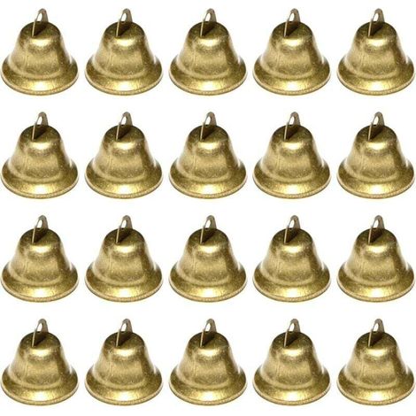 20 Pièces Petites Clochettes(Bronze antique), Vintage Petite Cloche pour décorations de Festival de Mariage, Cloche de noël pour Les sapins de Noël, Grelots en Métal pour Porte Clé Clochette, Bricolag