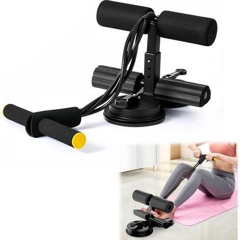 Barre d'entraînement abdominale portable Barre auto-amorçante, équipement de fitness à domicile pour le renforcement du tronc et les exercices abdominaux, noire (1/5)