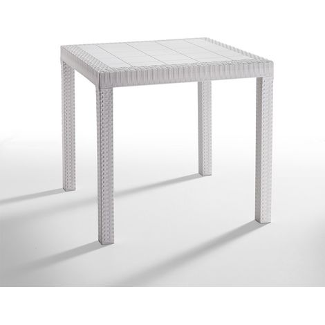 Quadratischer Tisch 80x80cm für den Garten im Freien aus Polypropylen-Rattan Dallas (1/5)