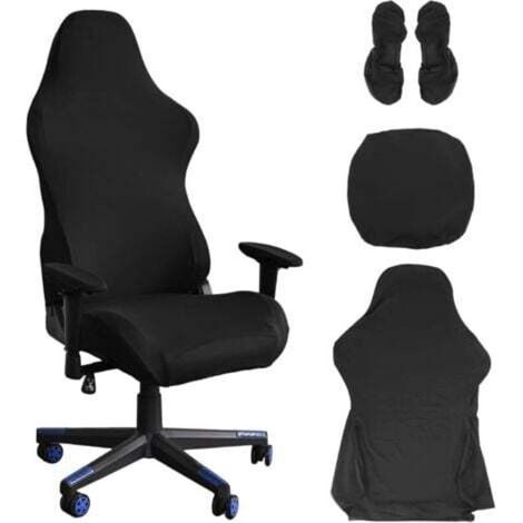 Gaming Chair Cover - Office Chair Cover - Black - Stretchable - For Computer Gaming Chairs, Racing Style - Black