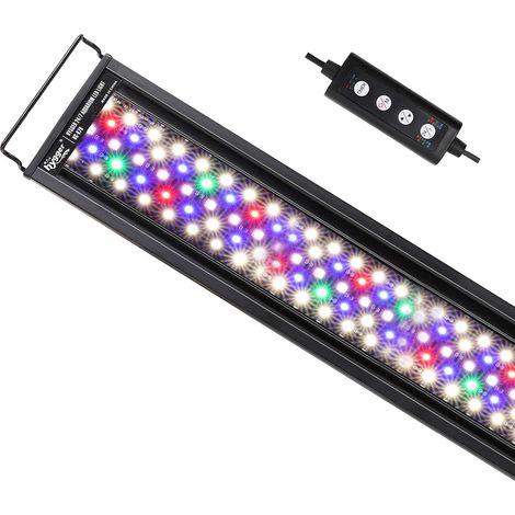 Aquarium Éclairage 24/7 Lampe Aquarium Led avec Minuterie Réglable,26W Rampe Led d’Aquarium Spectre Complet Rampe LED 7 Couleurs 3 Modes pour Aquariums Plantés (1/5)