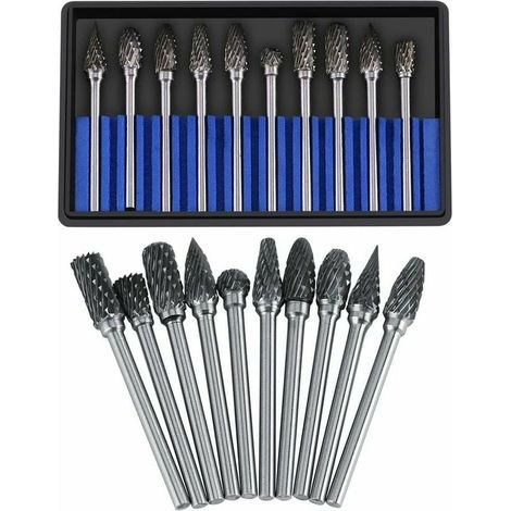 La lime rotative en carbure de tête de meulage en acier au tungstène (boîte bleue à double sable 36) convient à la salle à outils (1/5)