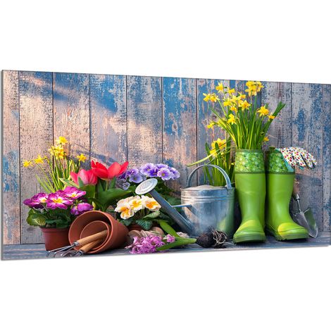 Plaque de protection en verre pour poêle 90x52 Jardin (1/5)