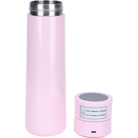 Bouteille d'eau intelligente avec écran tactile, rappel de température, alimentation USB, gobelet isotherme, rose (1/5)