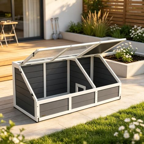 Boîte de mise-bas pour chien, cage d'élevage de chiots avec porte et tapis de propreté lavable pour l'élevage canin (1/4)