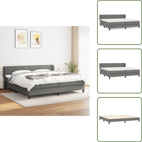 Boxspringbett mit Matratze Dunkelgrau 200x200 cm Stoff - Boxspringbett - Doppelbett - Bettenrahmen - Matratze - Nachttisch (1/5)