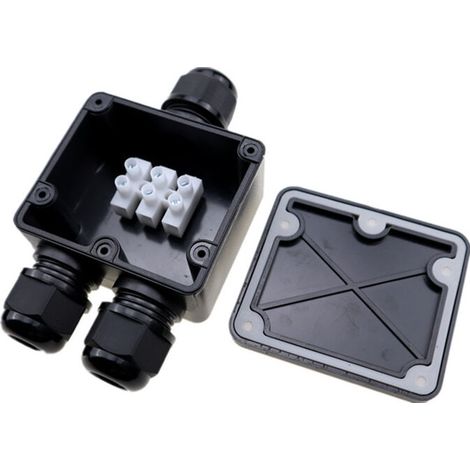 2pcs IP68 Waterproof Junction Box, Outdoor Waterproof Junction Box, 3 Way Cable Plug Housing Connectors for Ø5mm-9mm Cable, A