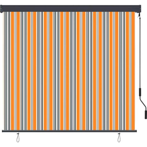 Store enrouleur Jaune et Bleu 180 x 250 cm Tissu et Aluminium