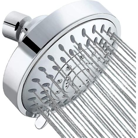 Pommeau de douche rond haute pression de 10 cm (4 pouces) à énergie solaire avec effet cascade (1/5)