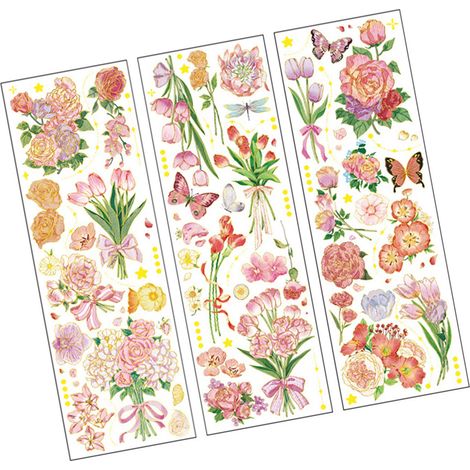 Autocollants vintage nature, autocollants fleurs, magnifiques autocollants décoratifs floraux pour carnets, couvertures d'ordinateur portable, albums, loisirs créatifs, agendas (1/5)