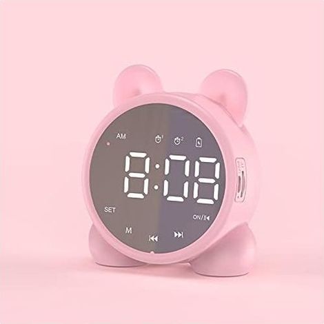 Horloge de Chevet Haut-Parleur Bluetooth Réveil Sommeil Réveil de Chevet Réveil numérique Température Snooze Alarme Meilleur Cadeau de Festival (Vert Clair) (1/3)