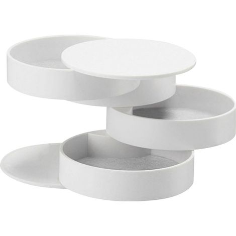 Organisateur de bijoux de bureau à 4 niveaux, simple, rotatif, anti-poussière, boîte à bijoux pour accessoires de cheveux, pour femmes et filles (1/5)
