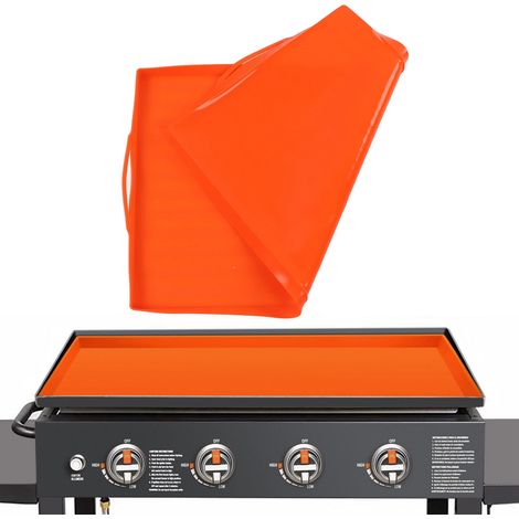 Silikon-Backmatte, schwarze Steinbackmatte, 91 cm (36 Zoll), Ausführung mit orangefarbenem Griff (1/5)