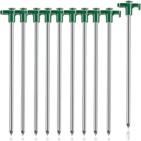 Piquets De Tente - Acier Forgé - 25 cm - Résistants Au Vent - Pour Tentes Toiles Et Auvents - Lot De 10 (1/3)