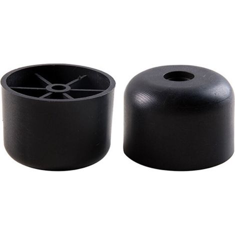 Juego de 12 patas de plástico negras para muebles, 25 mm de altura, patas redondas para sofá -Crezuo