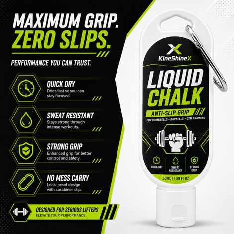 KineShineX Dumbbell Anti-Slip Liquid Magnesium Powder Fitness Grip Strength Anti-Slip Powder Weightlifting Barbell Kettlebell Training Quick-Drying (1/4)