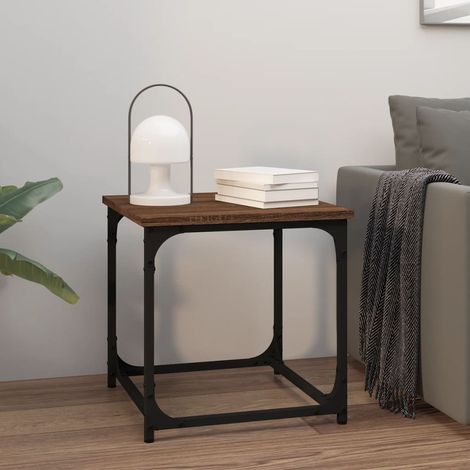 Table d'Appoint Chevet,Bout de Canapé Chêne marron 40x40x40 cm Bois d'ingénierie -GB83590 (1/5)