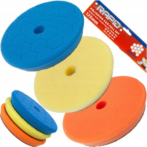 Satz 125-mm-Sechskant-Polierpads mit Klettverschluss MAR-POL (1/5)