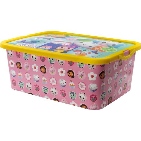 Boîte de Rangement Enfant avec Couvercle Click 13 Litres - Organisateur Jouets Plastique Résistant pour Chambre (1/4)